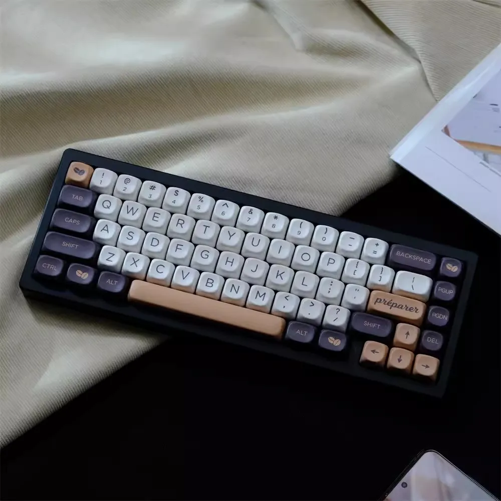 

1 Set GMK Coffee Keycaps MOA Profile Cute Round PBT Dye Sublimation Key Cap For MX Mechanical Game Keyboard Accessories