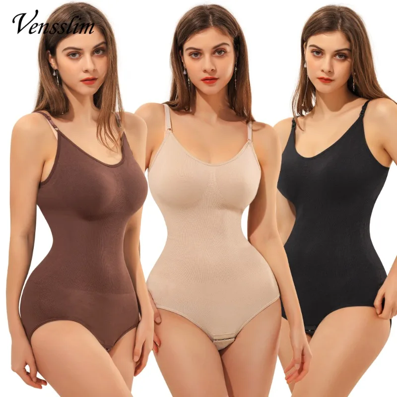 Vensslim Taillentrainer-Bodysuit, Shapewear für Damen, nahtlos, Bauchkontrolle, Body Shaper, Camis, Tops, Haken, flacher Bauch, schmales Höschen