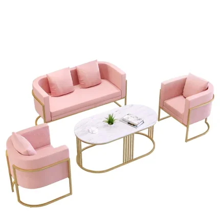 Nordic Tieyi sofa light luxury online celebrity cashier beauty salon leisure reception chair modern simple sofa coffee table