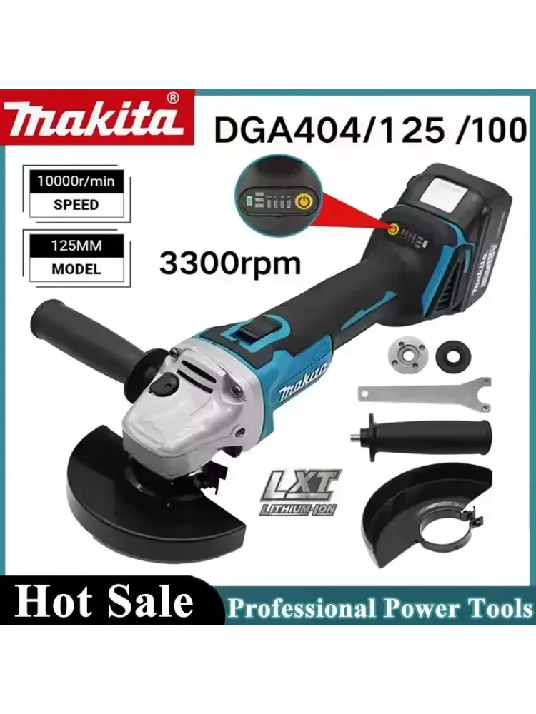 Makita 18V DGA404 Bürstenloser Elektrischer Winkelschleifer 125/100mm Lithium-Akku Hochleistungs-Schneid- und Poliermaschine