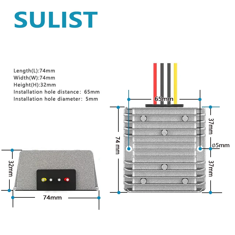 9-35V to 13.8V 12.6V 14.5V 16V5A-8A 12V Lithium Battery Charger Dual Battery System Boost Step-down DC Lead Acid Battery Charger