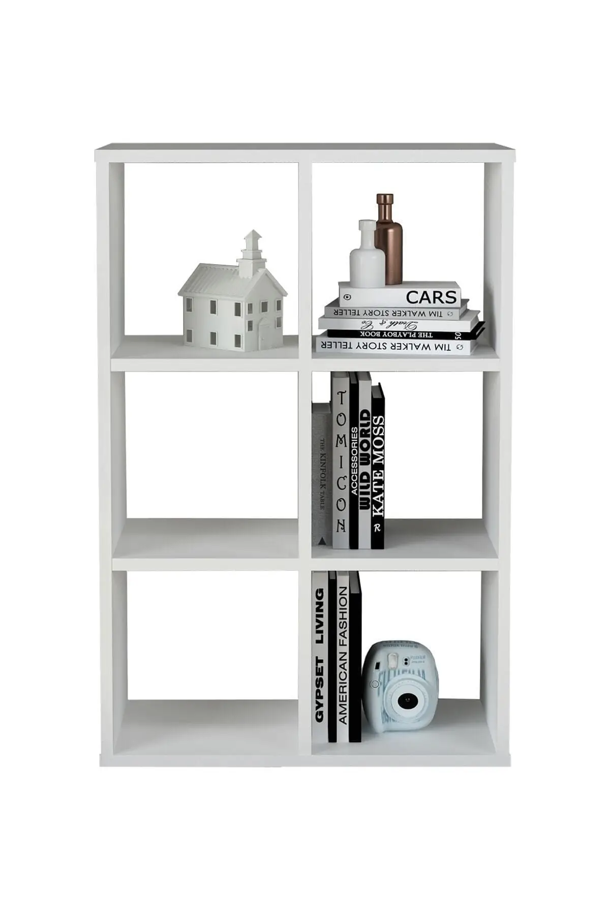 6 shelf White Bookcase Carcinogenic Substance-Free 18 MM Thick Senior High Quality Material