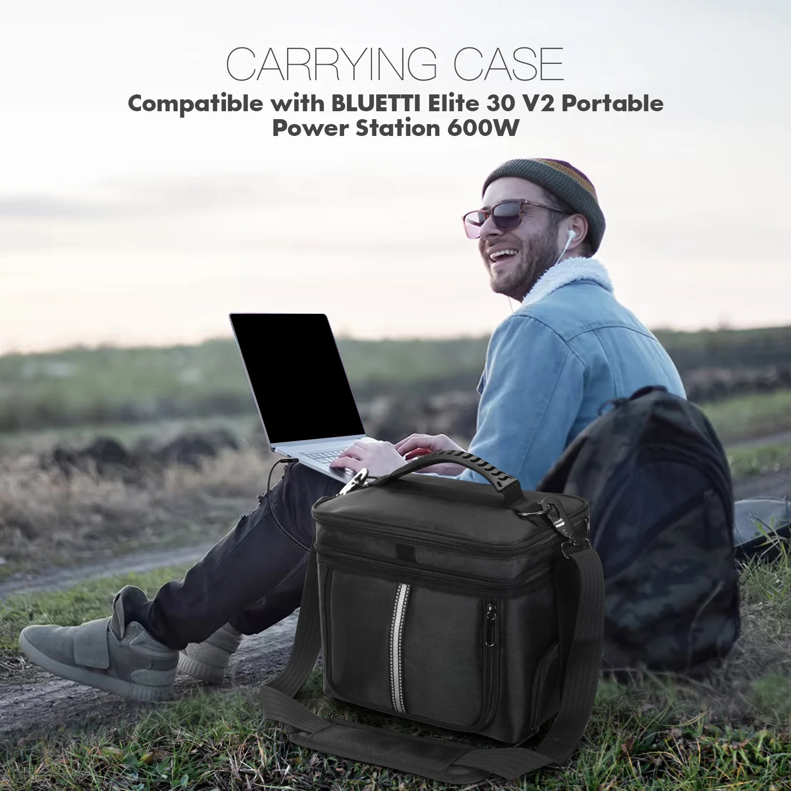 Storage Carrying Case for Solar Generator EB3A 268Wh LiFePO4 Portable Carrying Bag Waterproof with Handles and Detachable Straps