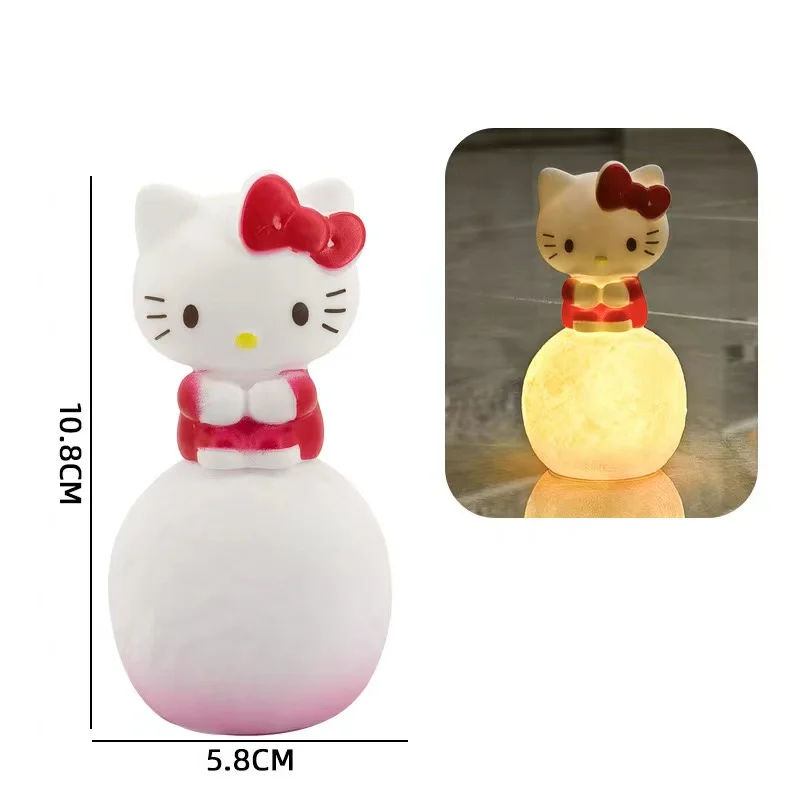 Sanrio Hello Kitty Kuromi Cinnamoroll Night Light Glowing Children Toy Bedside Lamp Anime Kawaii Cute Children Kid Present Gifts