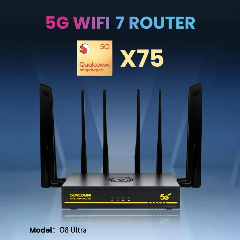 O8 Ultra SDX75 5G Wifi6 RM551E Router With Dual Sim Card Slot Cooling Fan Change IMEI 5G CPE Router