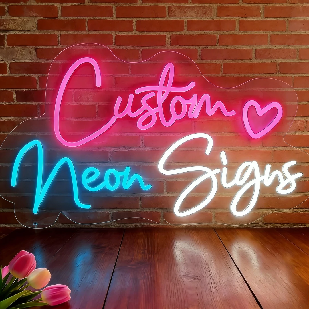 

Custom LED Neon Sign Personalized Two-Line Name & Text Logo Sign, Bar Home Bedroom Kids Room Business Wall Decor, Ideal Gift
