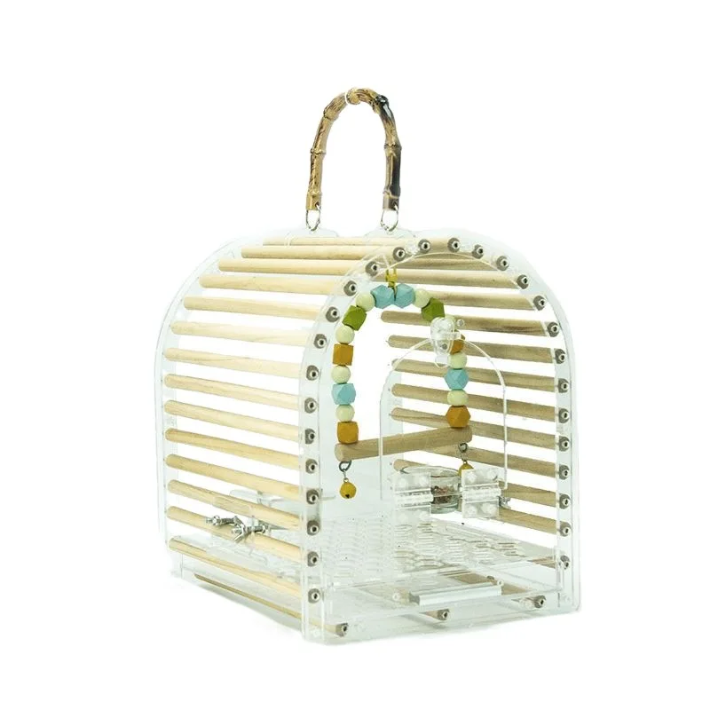 

Клетка для попугая, акриловая клетка для птиц, портативная портативная клетка для попугая, тигровая кожа, пион, Xuanfeng, декоративная на вынос