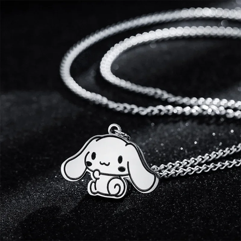 Sanrioed-collar Kawaii de personaje de Anime Kuromi Cinnamoroll, accesorios de moda para pareja, colgante para mujer, juguete para niña, regalo de