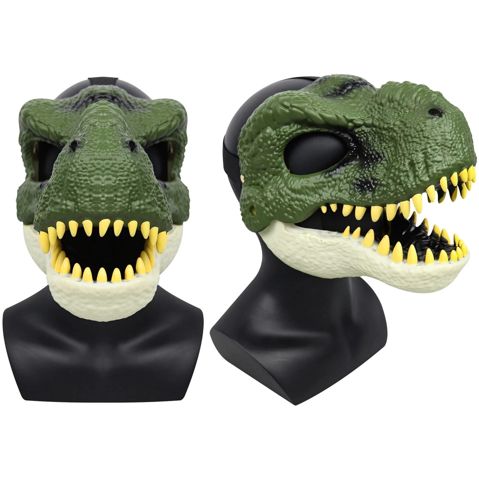 3D Dinosaur Mask Halloween Cosplay Dino Mask Lifelike Raptor Dino Moving Jaw Dinosaur Masks For Kid Children Toy Dinosaur Masks