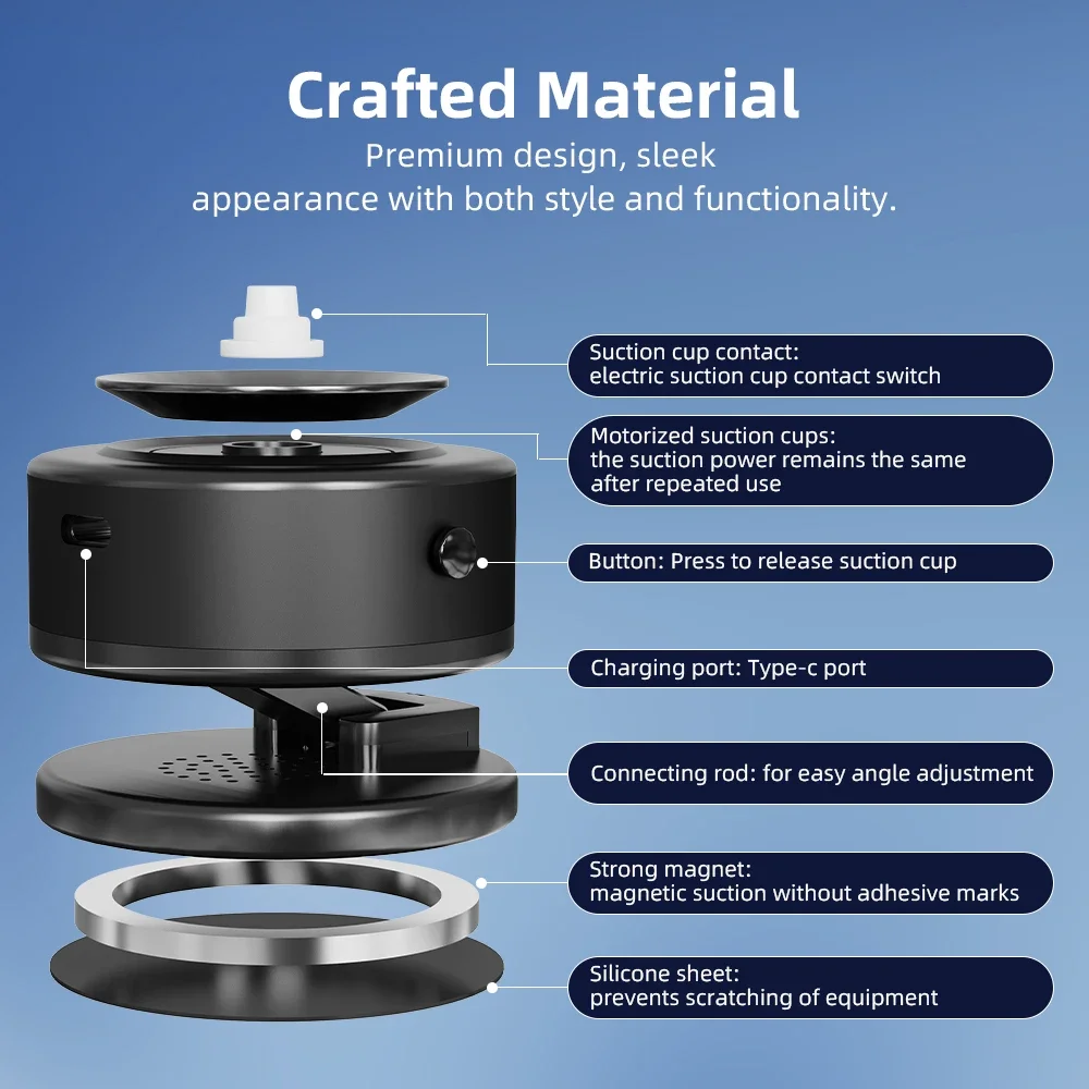 Brdrc-360度回転滑り止めバキュームサクションカップ,dji action 5 pro/action 4,カメラ,写真アクセサリー用
