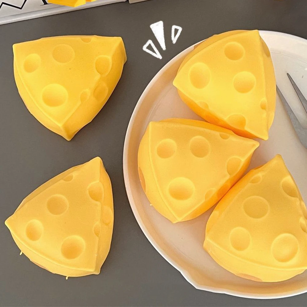 1Pc Cute Cheese Toys Soft 3D Dessert Squeeze Party Relaxed  Relief Kids Birthday Party Decompress Toys Gift