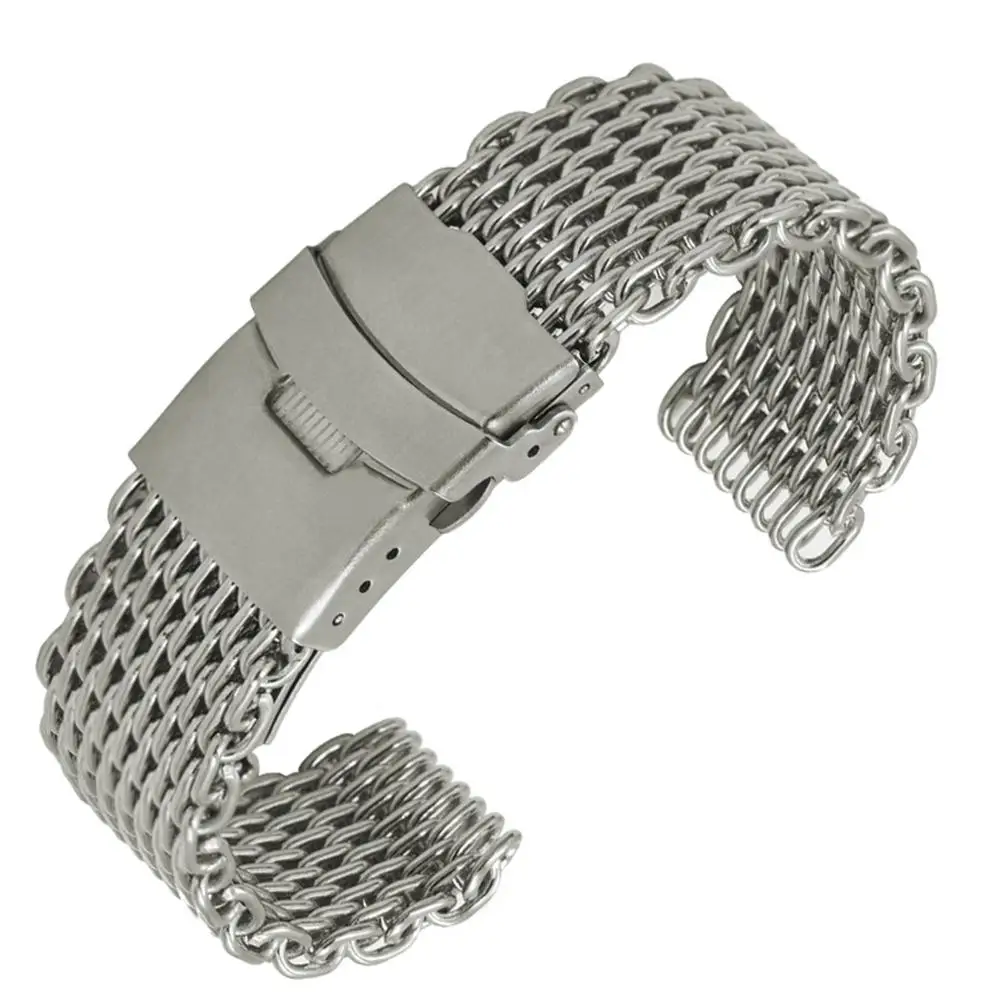 

20 Mm Stainless Steel Watchbnad Smartwatch Metal Watchband Strap Elastic Mesh Belt