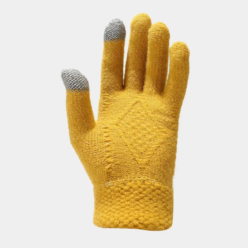 Conjunto de guantes de bufanda de sombrero de invierno para hombres, conjunto de guantes de bufanda de sombrero cálido, conjunto de guantes de punto grueso para exteriores para frío, Color sólido