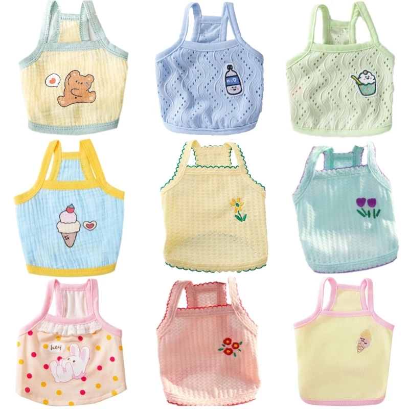 Summer Suspender Dog Clothes Soft Thin Dog Cooling Vest Cute Puppy Dress Bichon Chihuahua Clothing Dog Products Costumes 2023