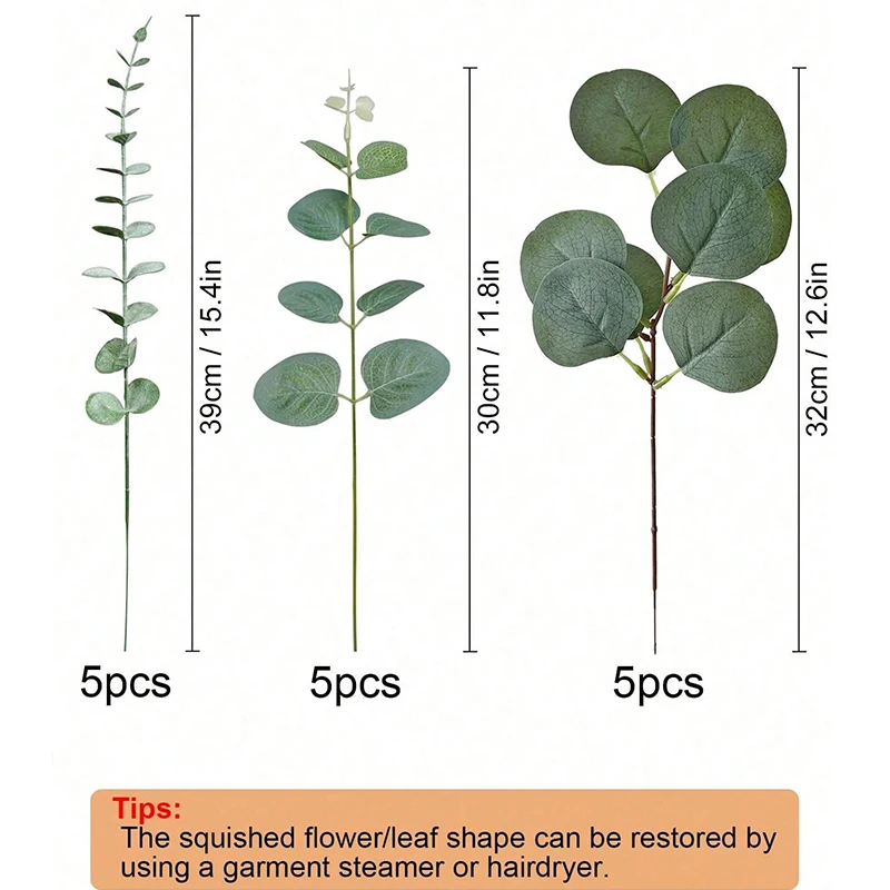 3/6/9Pcs Eukalyptus Künstliche Pflanze Bouquet Gefälschte Pflanze für Home Schlafzimmer Dekor Garten Hochzeit Dekoration Outdoor vase Ornament – Detail 4