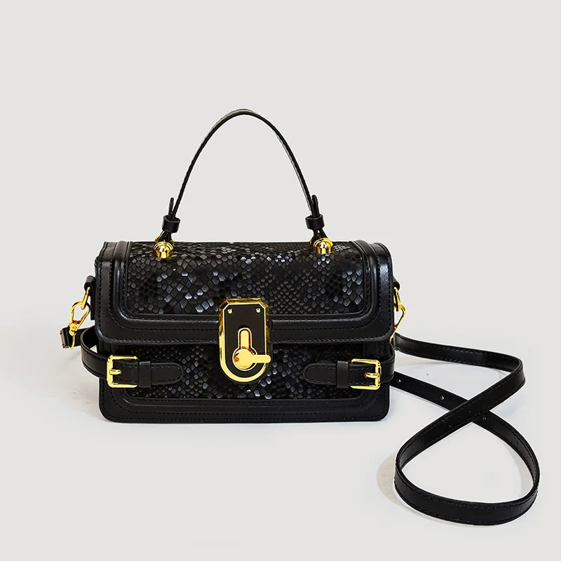 

Personalized Sequin Handbag 2025 New Temperament Lock Crossbody Shoulder Bag Fashion High-end Versatile Retro Small Square Bag