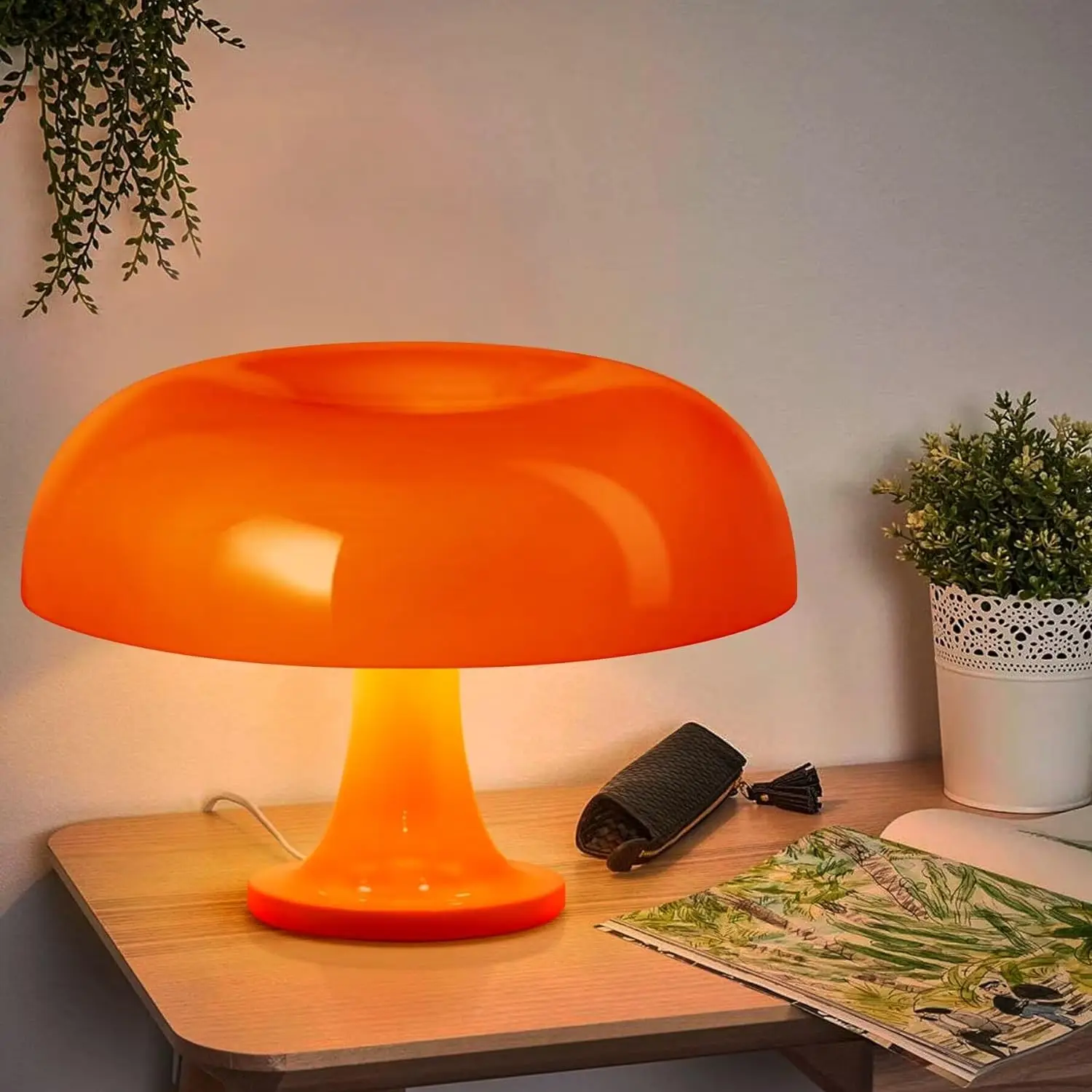 

LED Mushroom Table Lamp for Aesthetic Hotel Bedroom Bedside Living Room Decoration Modern Lighting 5V USB Minimalist Desk Lights