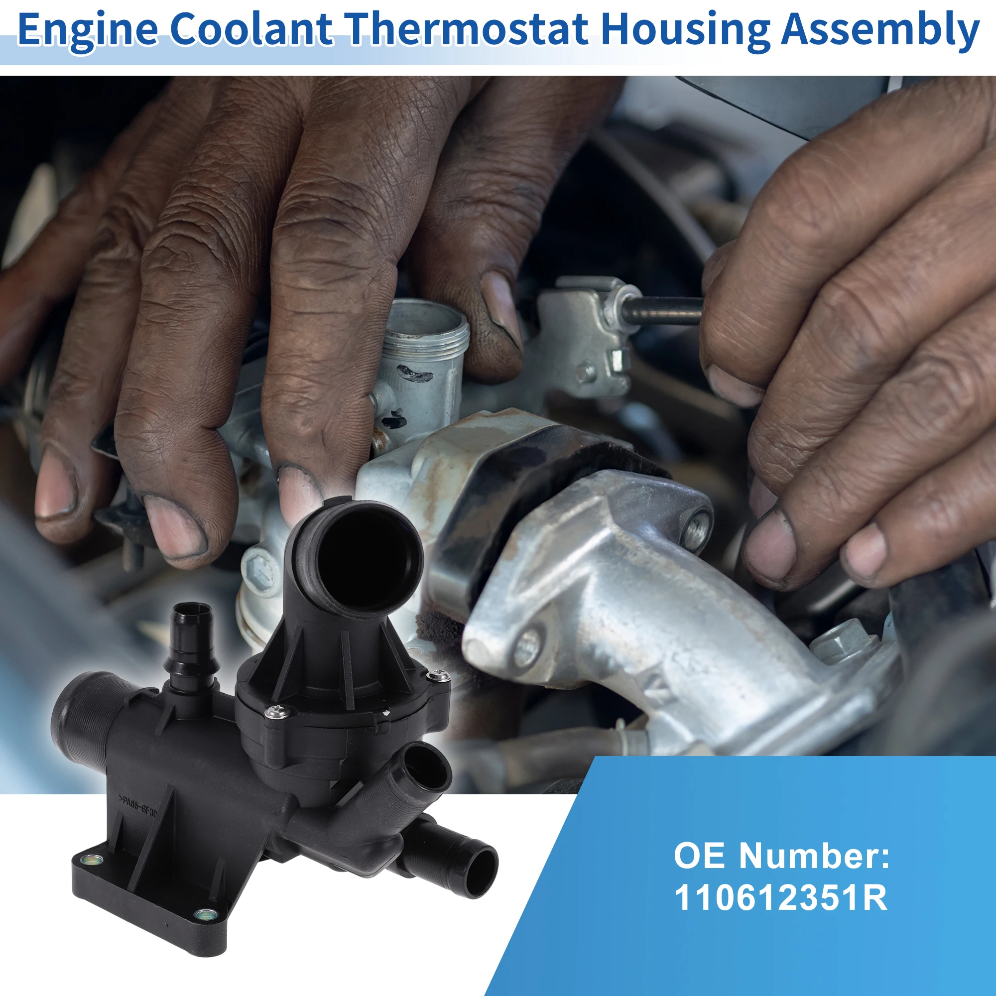 

X Autohaux Engine Coolant Thermostat Housing Assembly No.110612351R for NISSAN Qashqai