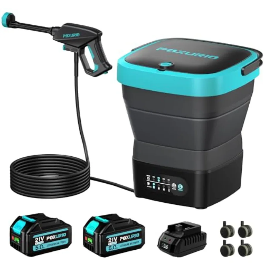 

750PSI Portable Cordless Pressure Washer with 4.5Gal Tank and 2x5.0Ah Batteries Adjustable Pressure Electric Power Washer with