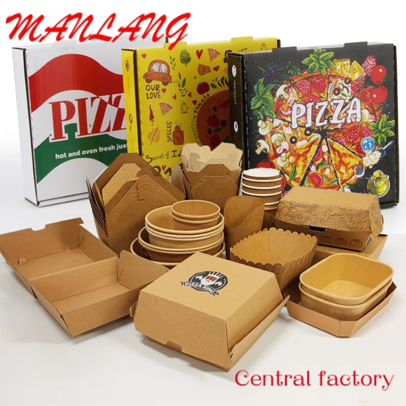 

Custom Custom Design Logo Disposable Cardboard Kraft Fast Food Lunch Fries Hot Dog Pizza Hamburger Chicken Burger Packaging Pap