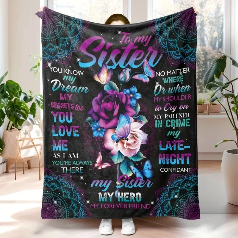 Schwester-Geschenke, Decke für Schwestern von Bruder oder Schwester, einzigartige Geburtstagsgeschenke für Frauen, Geschenke für Schwester, die Überwurfdecken hat