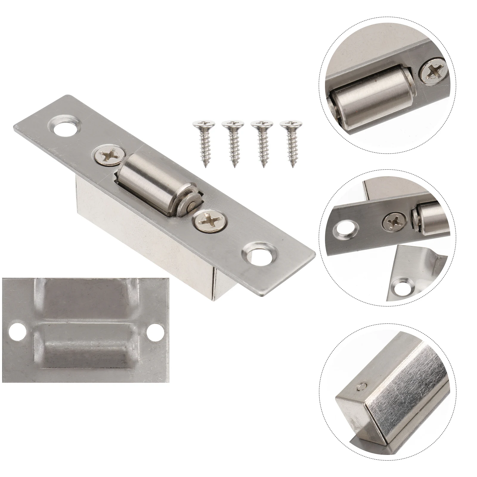 

Stainless Steel Door Catches 2 Pack Durable Rustproof Ball Catch Hardware Adjustable Buckle for Internal Doors
