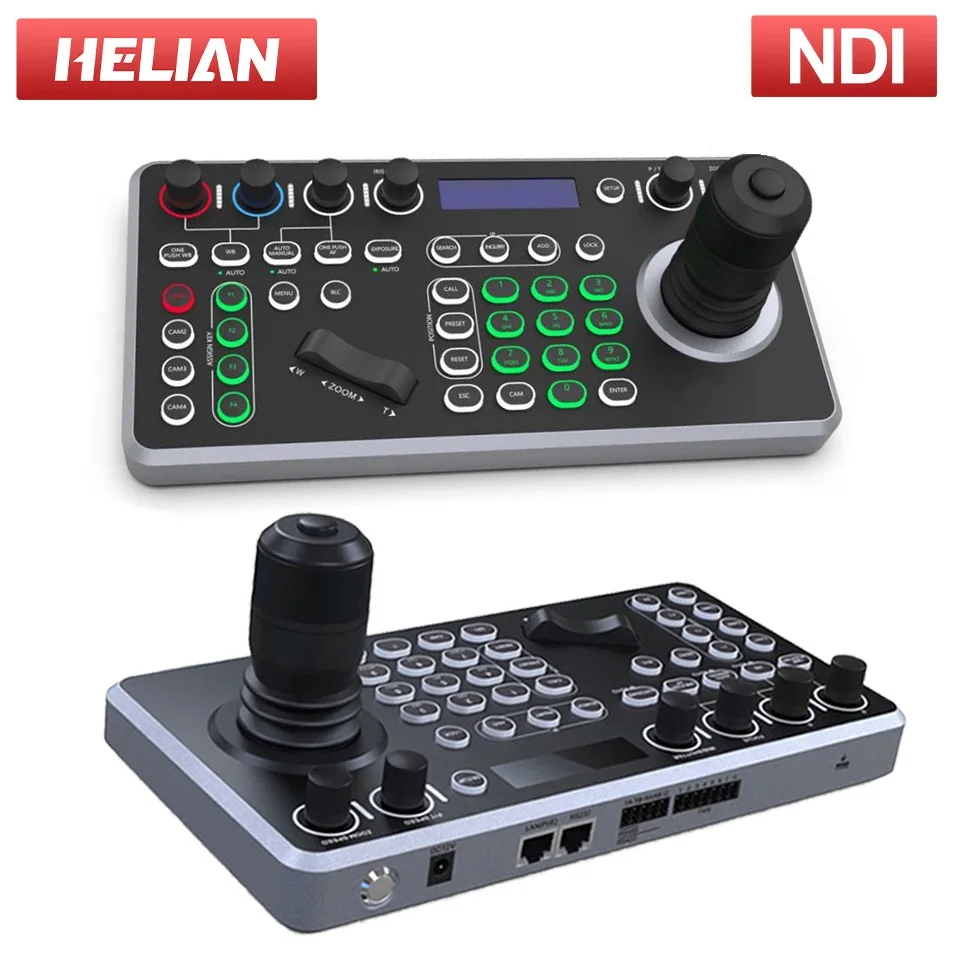 

NDI Ptz Camera Controller with 4D Joystick 3-inch Screen Network Visca Pelco-d/p Protocol IP Controller Keyboard Support POE