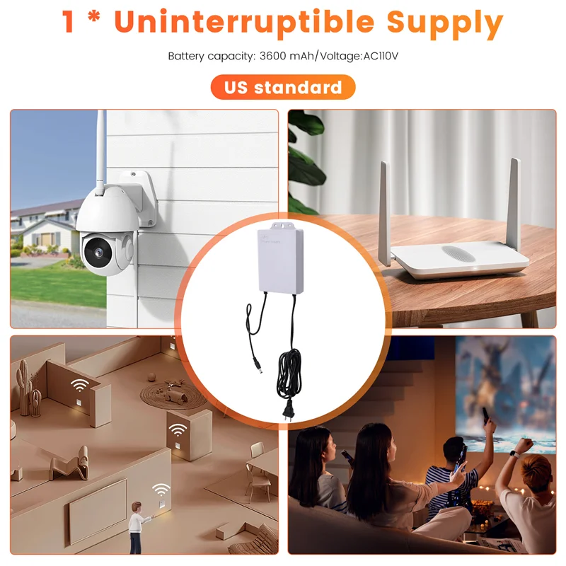 Fonte de alimentação ininterrupta JABS-12V-2A para roteador modem wi-fi câmera de segurança ups protetor de backup de bateria 3600mah