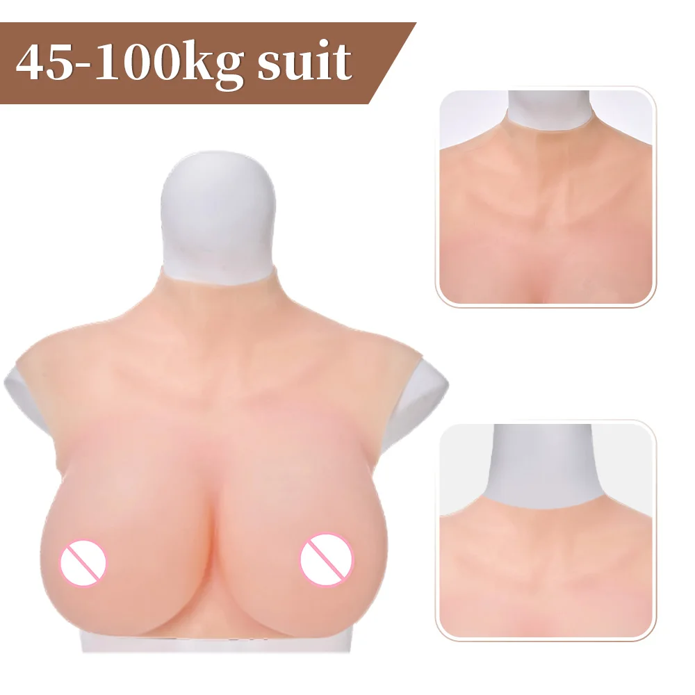 

45-100kg Plus Size Silicone Breast Forms Crossdressing Transvestite Sissy For Men Drag Queen Fake Boobs Fake Chest Cosplay