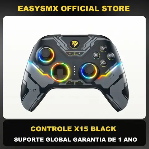 EasySMX X15 Wireless PC Gamepad, Bluetooth Joystick Controller for PC Windows, Nintendo Switch, Android/iOS, RGB, Hall Effect