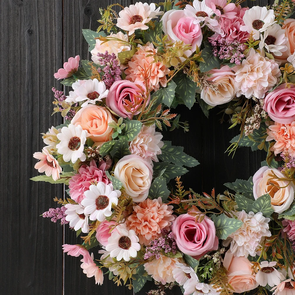 Floral Spring Wreath with Lifelike Peony Details Crafted for Long-Lasting Outdoor Indoor Use on Doors or Interior Walls