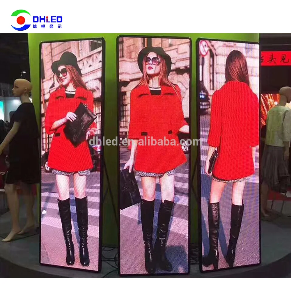 Slim Indoor P1.875 P2.5 P3 Mobile Advertising LED Display Digital Poster, Led Screen with Foldable Stand