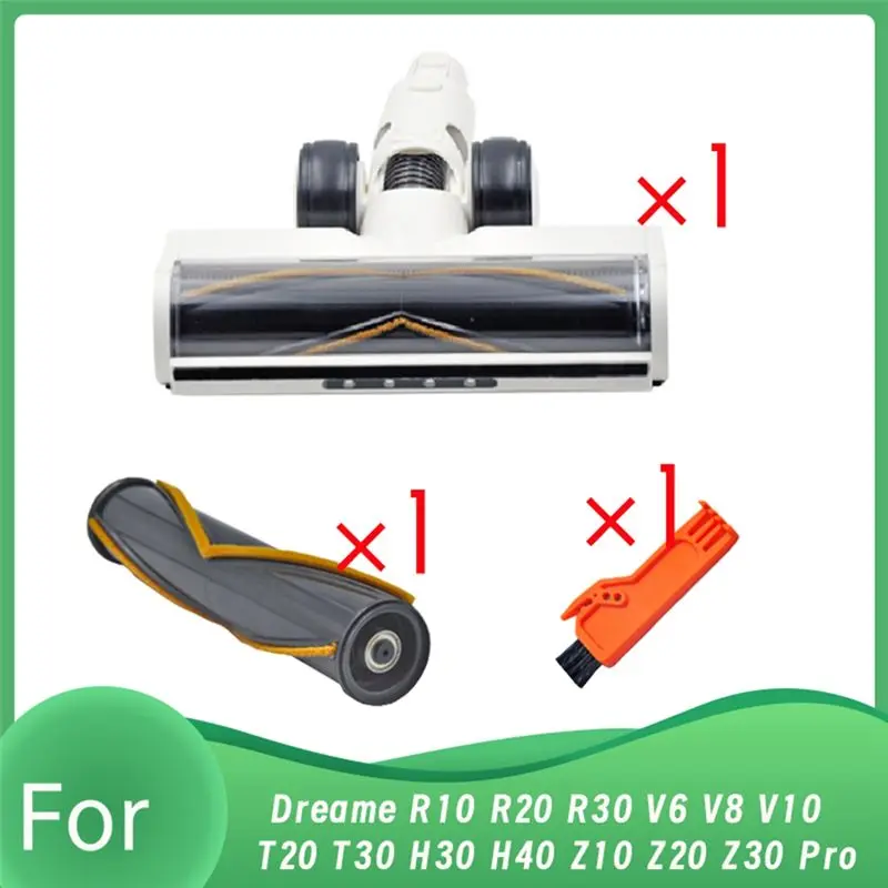 A04V For Dreame R10 R20 R30 T30 Vacuum Electric Floor Brush Attachment Floor Soft Roller Brush Head With LED Dust Lights