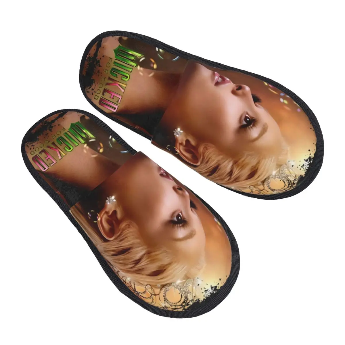 

Эстетические хлопковые домашние тапочки Wicked For Good Winter, мягкие домашние меховые шлепанцы для гостиной, нескользящие тапочки