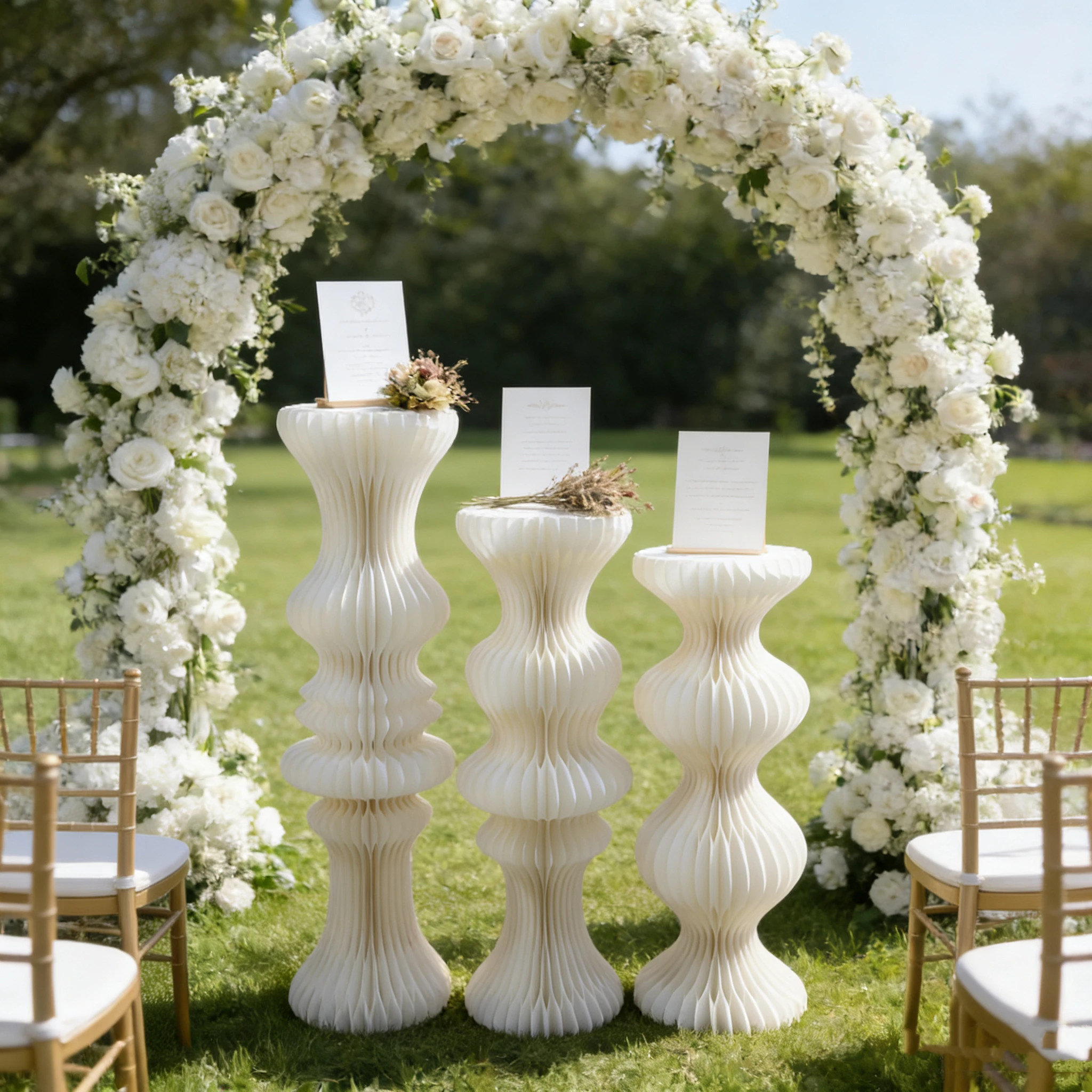 Elegant Wedding Decoration Dessert Table Foldable Shelf Roman Column Paper Home Decor Accessories