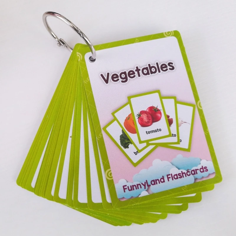 English Vegetable Flash Cards For Preschool Realistic Illustrated Vegetable Words Cards For Interactive Teaching And Parent