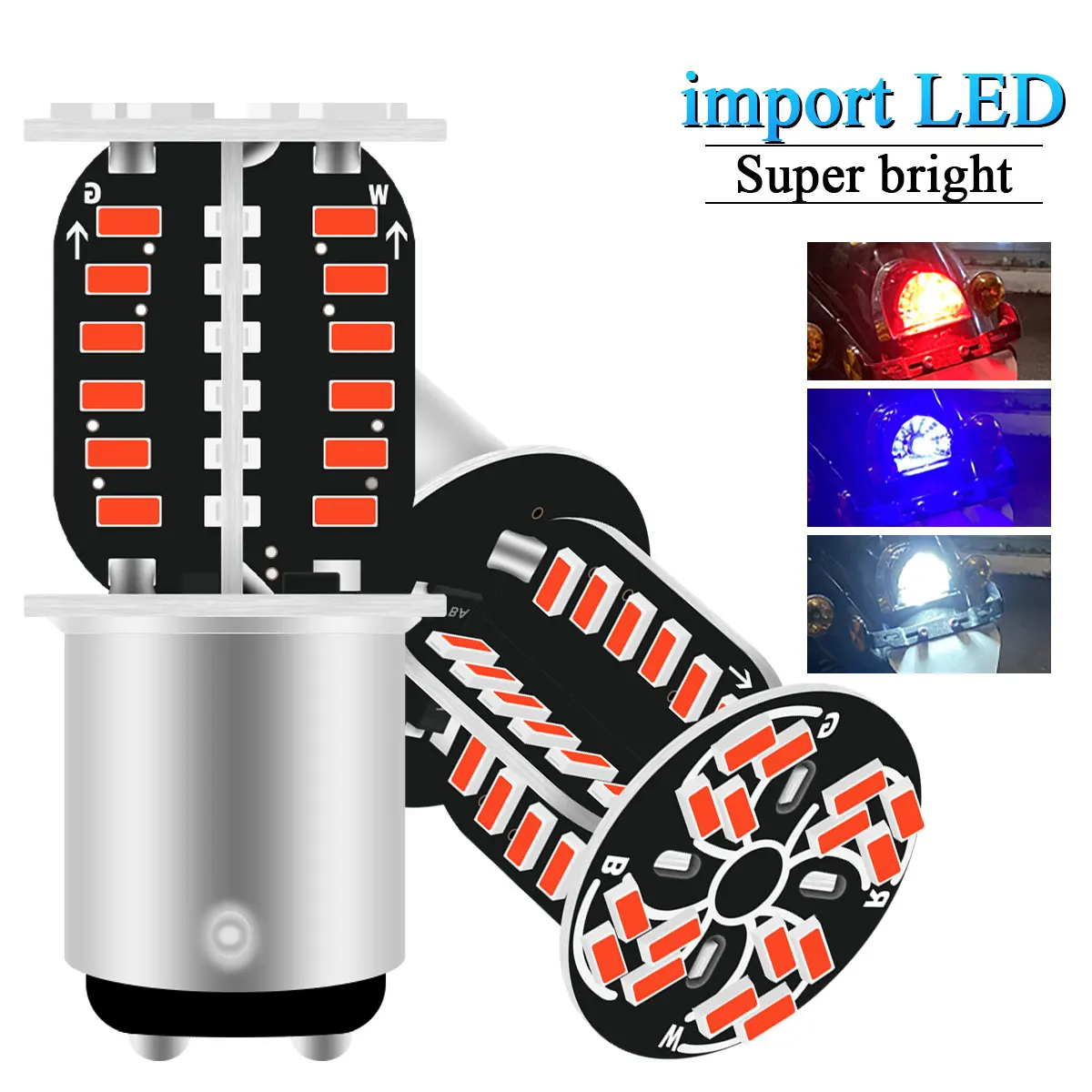 

1/2 шт. 1157 BAY15D светодиодная лампа 64smd 3014 автомобильный задний указатель поворота красный синий мигающий свет лампы Plug and Play