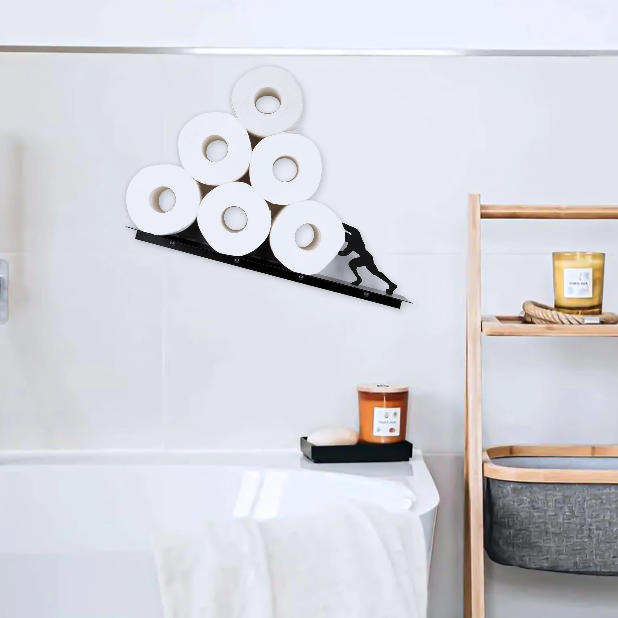 Toilet Multiple Paper Roll Tissue Holder Wall Mounted Storage Stand Stainless Steel Hercules Towel Roll Case Storage Shelf