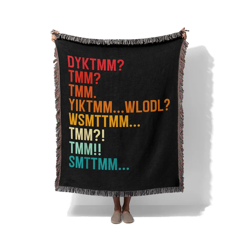 Gaslight Gatekeep Girlboss Do You Know The Muffin Man DYKTMM Funny Meme Jacquard Fringed Woven Throw Blanket with Tassel