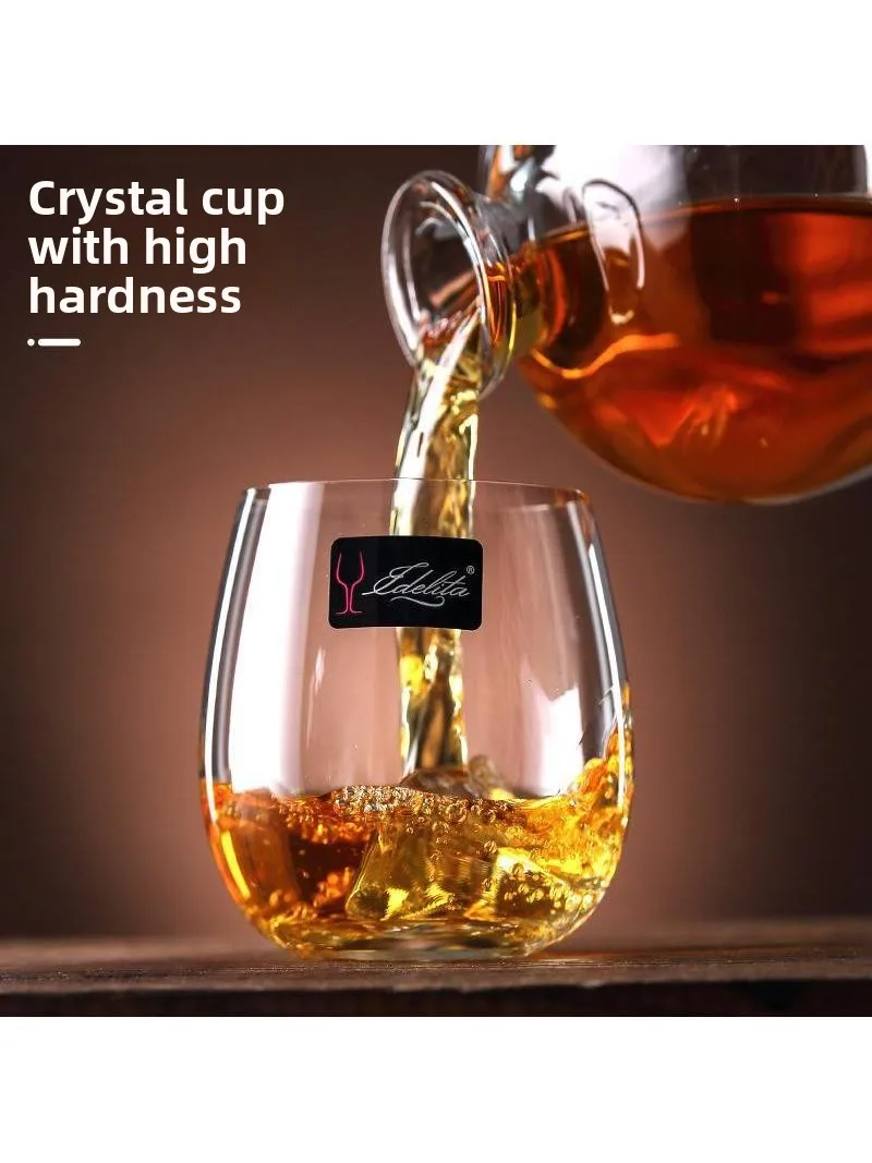 

Crystal Glass Whiskey Cup Thin Design Beer Mug Restaurant Hotel Creative Water Cup Tea Cup Juice Cup Transparent White Color