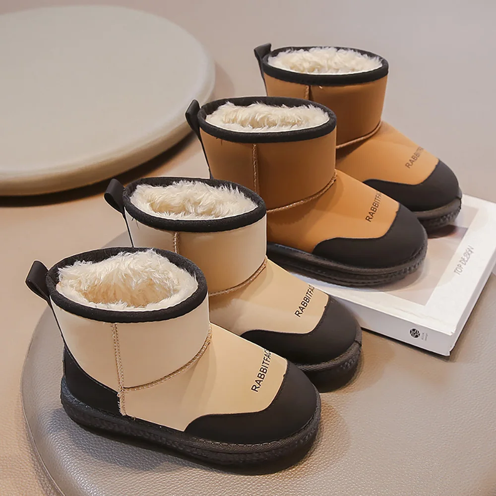

Thick Warm Winter Boots For Children 2025 Trend Fashion Teenager Kid's Snow Boots Soft-soled Warm Plush Boots For Boys Girls