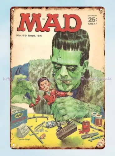 MAD Magazine 1964 metal tin sign bedroom wall art decor