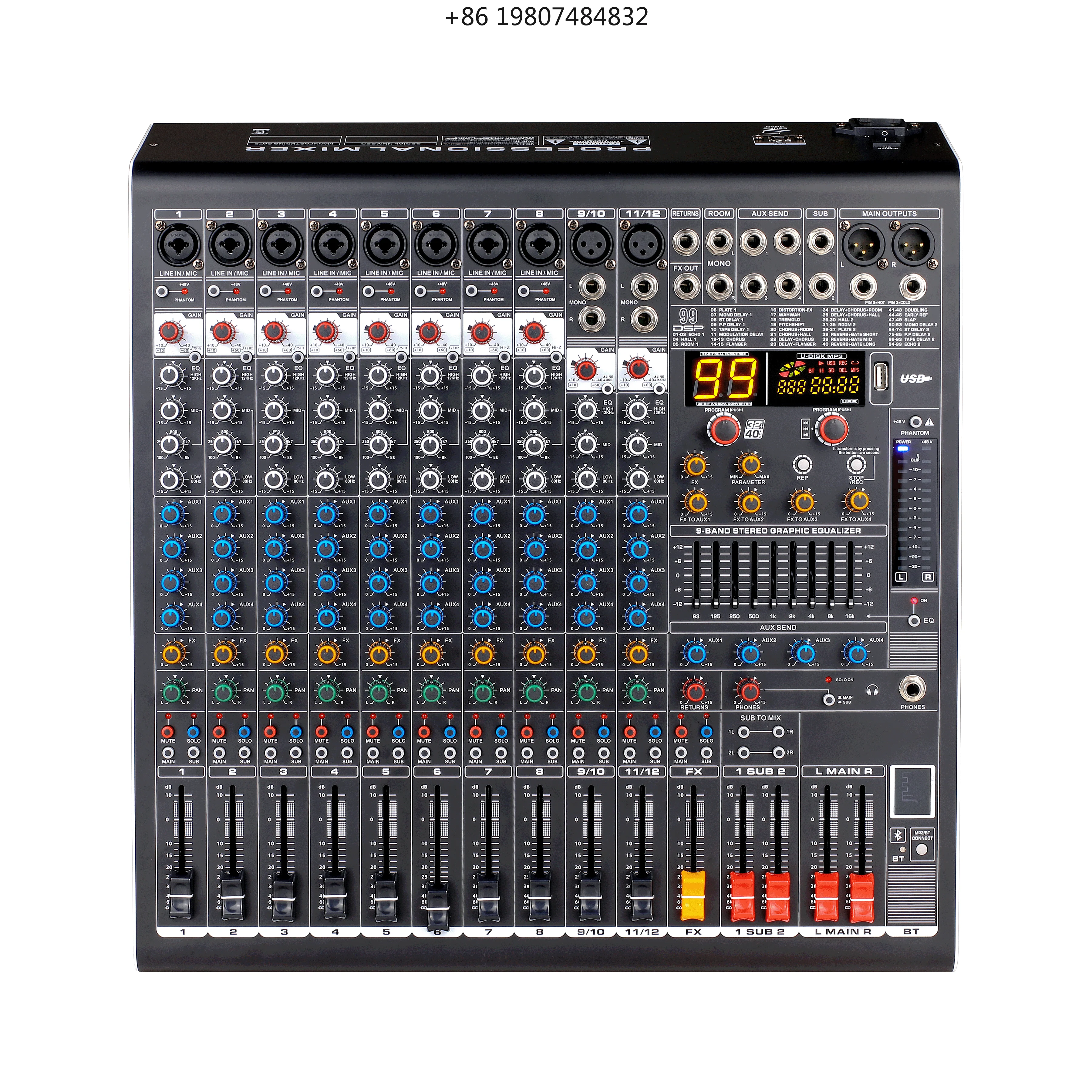 

Recording for DJ Controllers Audio Consoles Stage Use Professional Portable Music Console 12-32 Channel Audio Mixer with MP3
