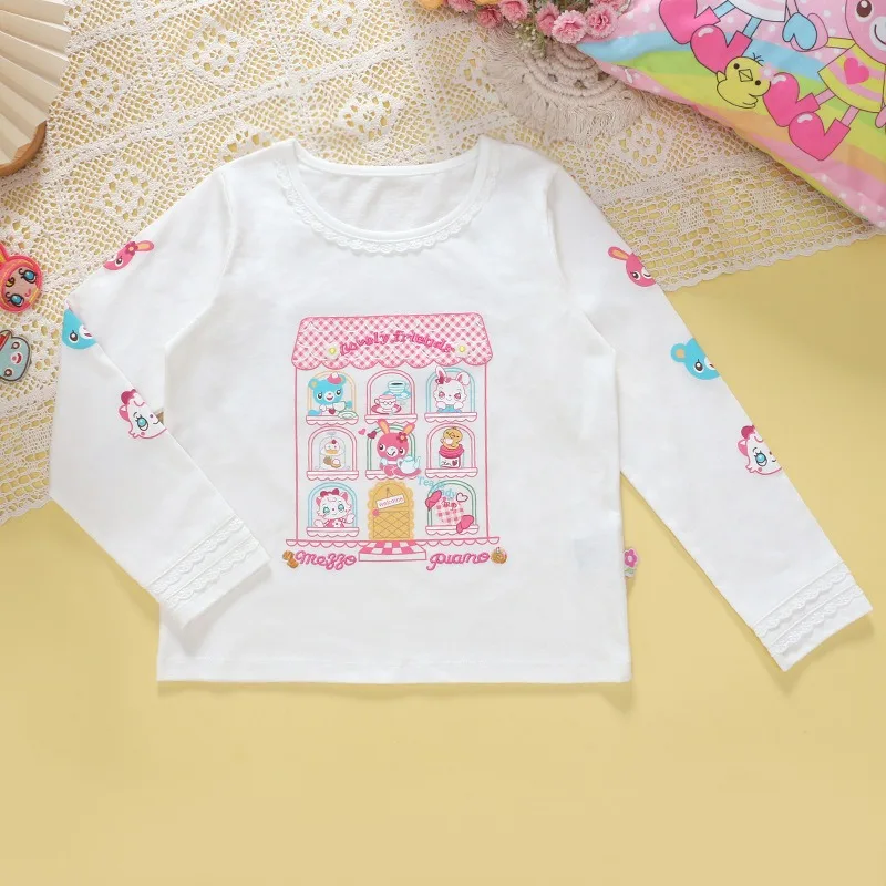 Autumn  Mother-kids Shirt Girl Clothes Girls Long-sleeved T-shirts Loli Tops Rabbit  Medieval Sweetheart Japanese Kids T-shirt