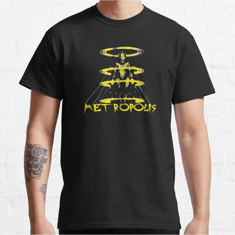 

Fritz lang Germany Silent Movie Metropolis t shirt 0316 Cyberpunk Sci-fi Robot Graphic shirt Short Sleeve All size Tee S-6XL