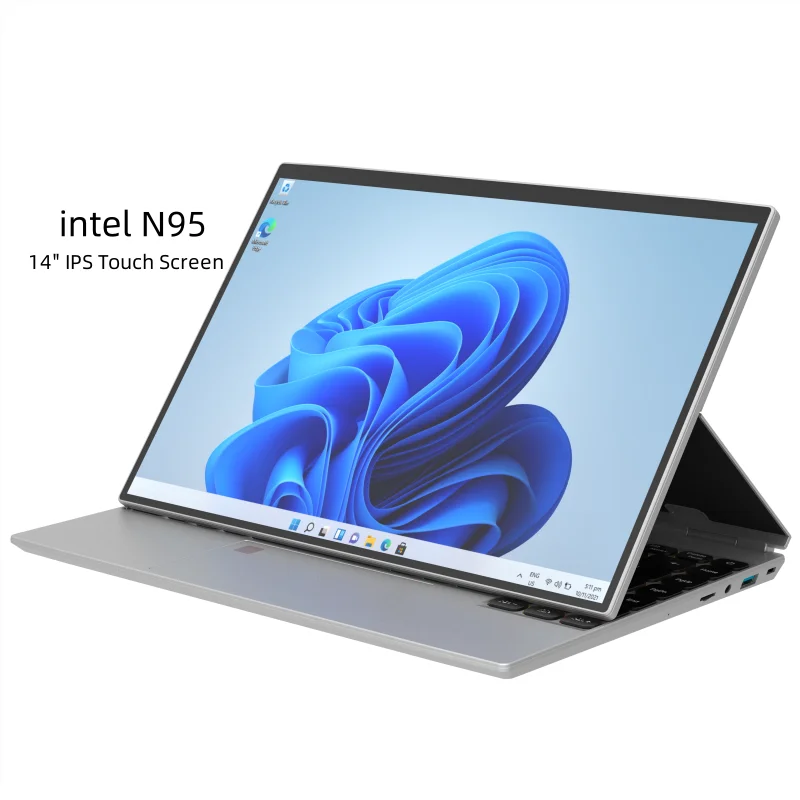 360 ° obrotowa 14.0 ''IPS 16G 1TB Laptop okna 11 ekran dotykowy N95 Notebook 4 w 1 Tablet biurowy Slim identyfikator dotykowy RGB