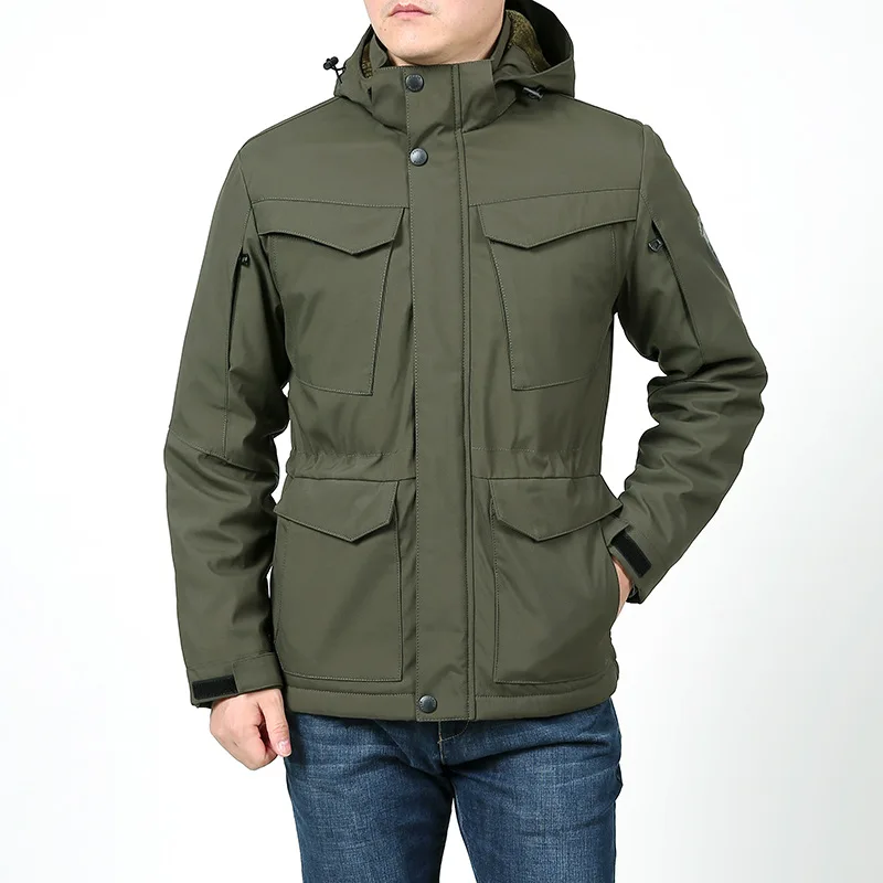 

Men Field Jacket Water Proof Men's Cotton Hooded Coat Parkas Tactical Uniform Windbreaker Hunting Clothes Overcoats