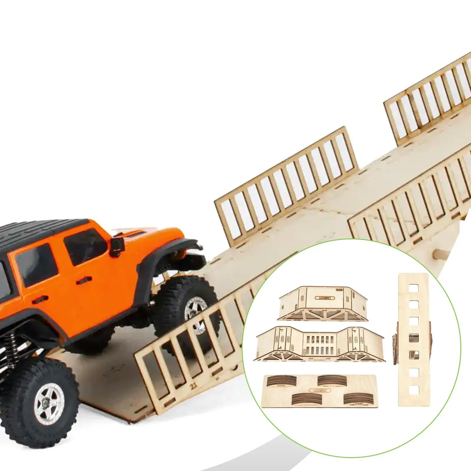 RC木製橋DIYコースランプ（RCカー1/43用）DIYツールギフトシミュレーション障害物スロープアクセサリー