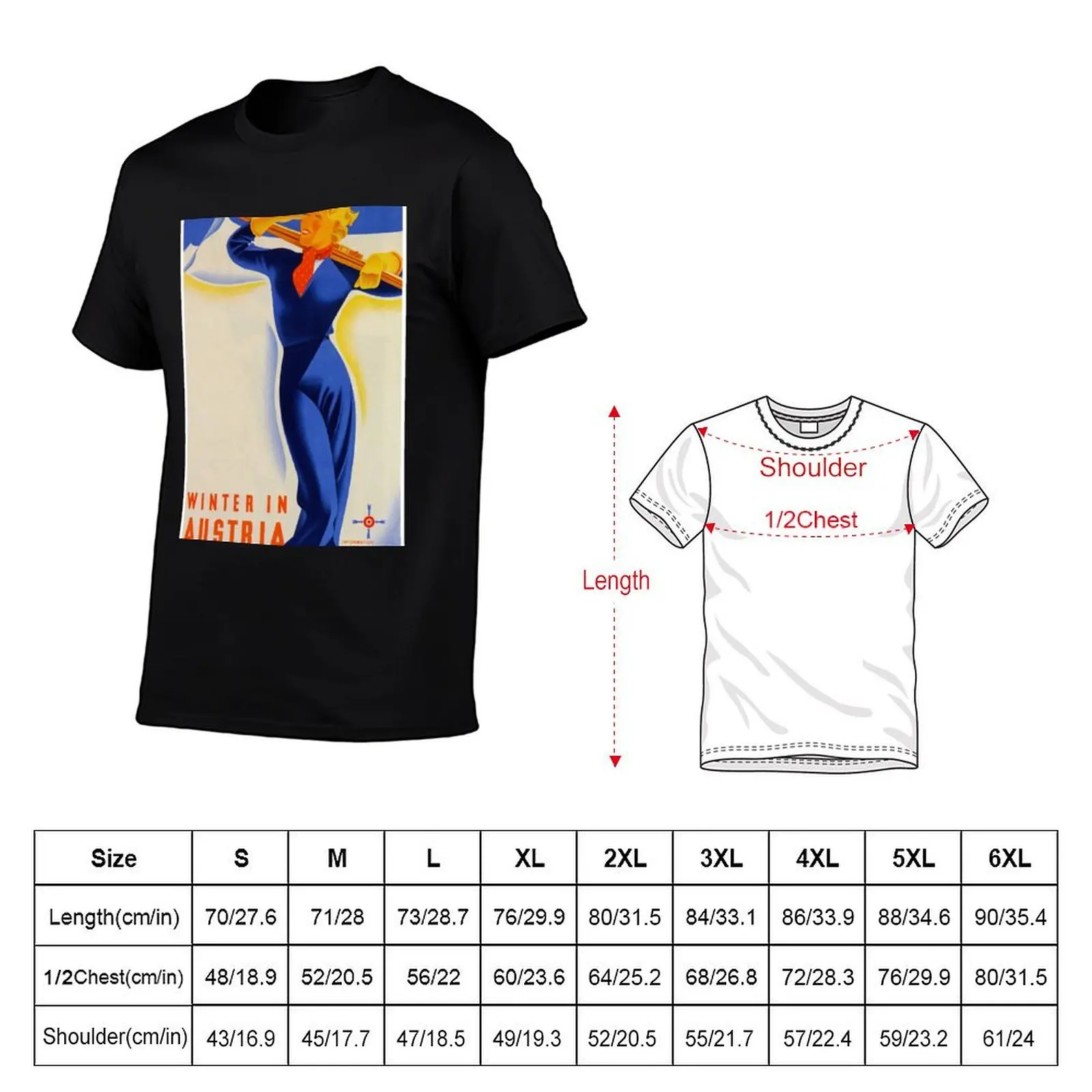 Austria Vintage Ski Poster T-Shirt vintage graphic tee baggy shirts oversized graphic tee mens graphic t-shirts pack