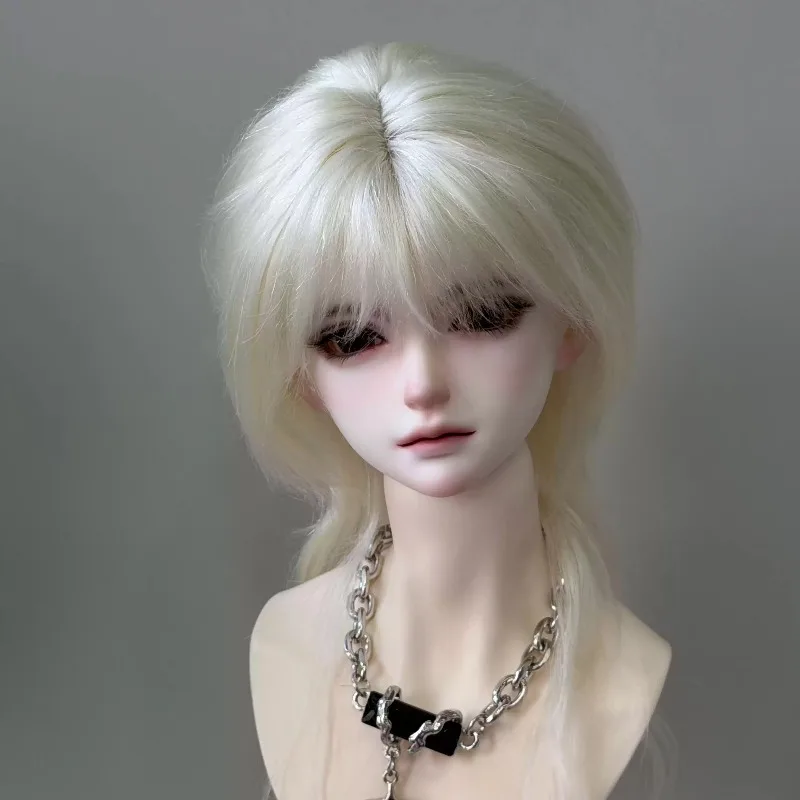 Cool Wolf‑Tail Mohair Wig for BJD Boy Doll Elastic Hair Net Multi‑Color Options for 1/3 1/4 1/6 BJD Doll Hair Accessory